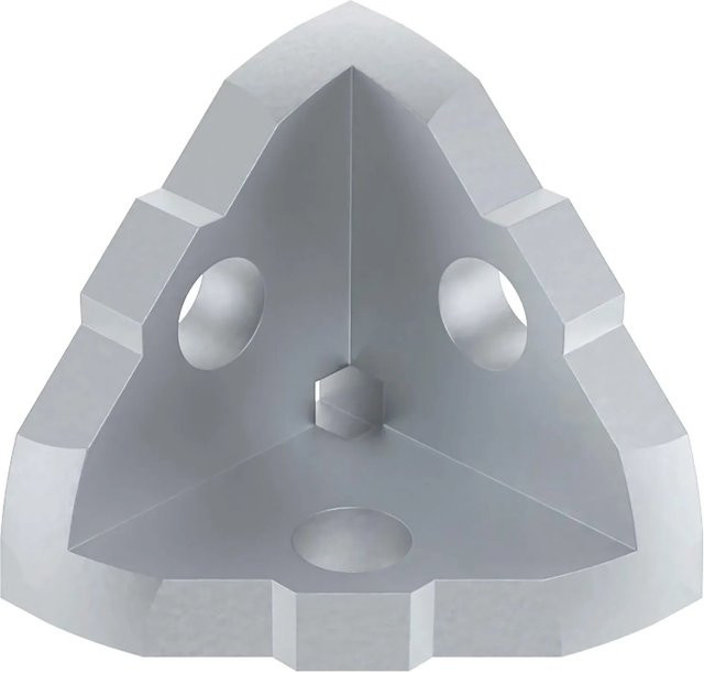 Fath Eckwinkel Set für 3 Aluprofile Item System Nut 8, Farbe: Silber, 10 Stück, B/T/H: 37,5 x 37,5 x 37,5 mm - Bild 1