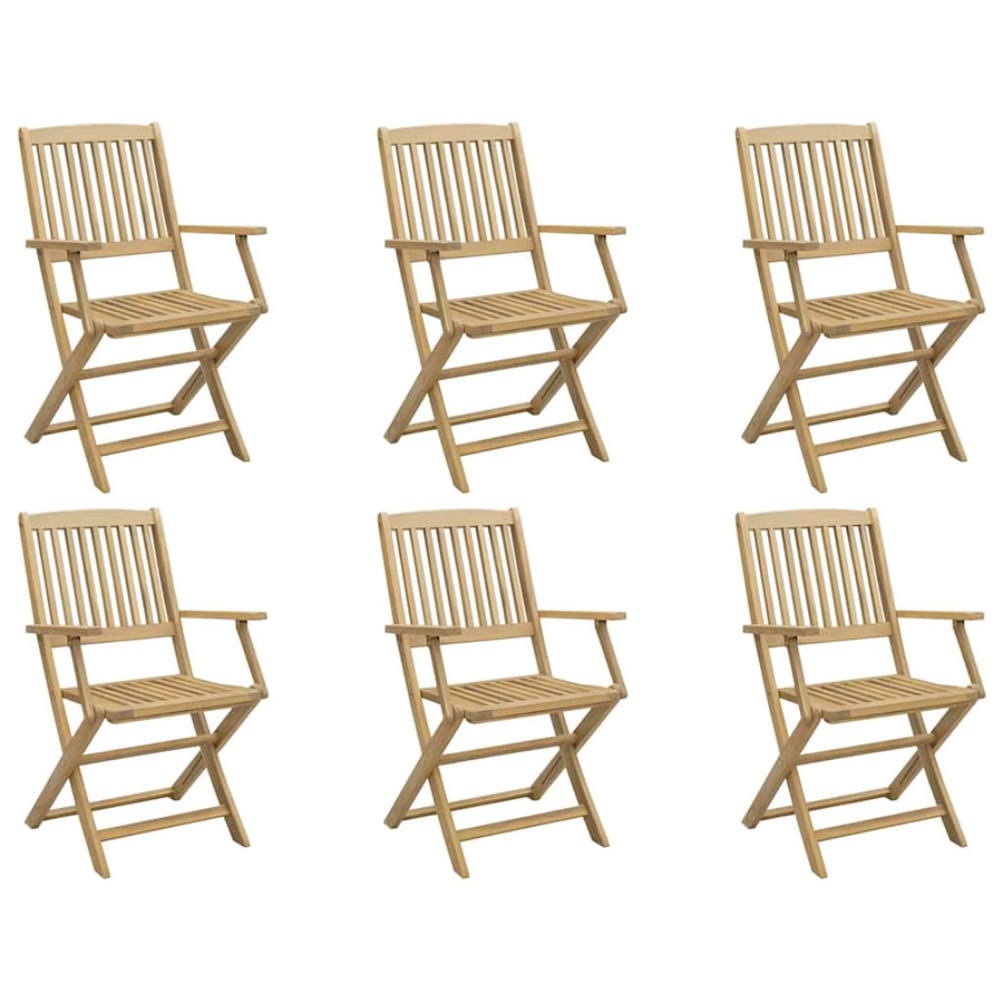 6er-Set Klappbare Gartenstühle von VIDAXL aus Akazienholz in Braun, B/T/H: 54,5 x 58,0 x 90,0 cm - Bild 2