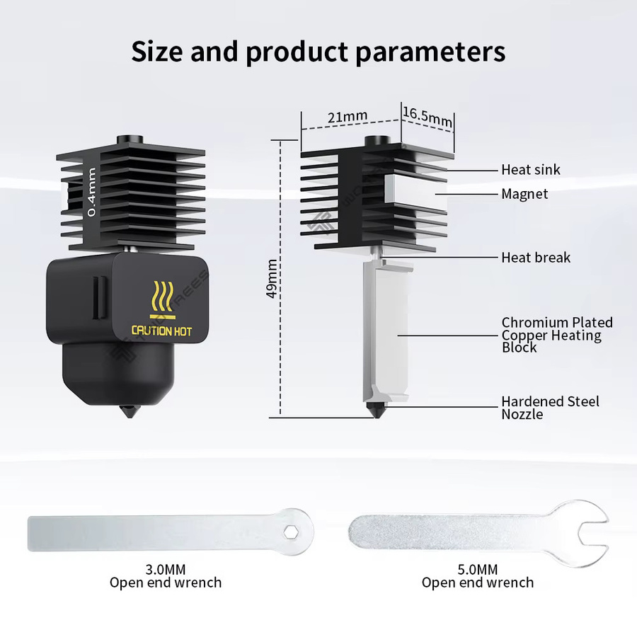 Bambu Lab Upgrade-Hotend-Kit für A1 und A1 Mini mit 0,4 mm gehärteter Stahl-Düse und Silikonabdeckung - Bild 2