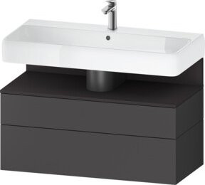 Duravit Waschtischunterschrank Qatego in Grau mit 1 Kasten und 1 Auszug, B/T/H: 99 x 47 x 59 cm - Bild 1