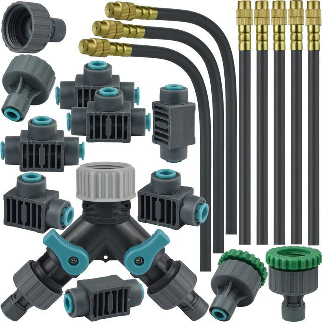 KESLA Schnellverbinder für PE-Schläuche, 1/4 Zoll OD-6mm Rohr-Steckverbinder für Gartenbewässerung und Tropfbewässerung, Schwarz - Bild 1