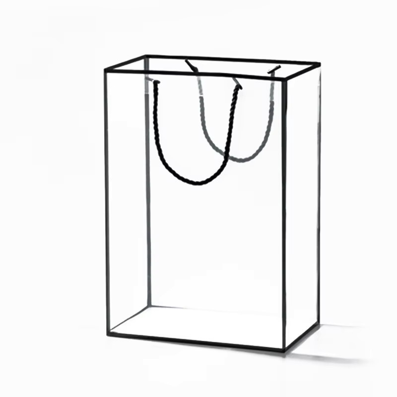 Transparente PVC Geschenktüte für Blumenarrangements und Geburtstagsgeschenke in Weiß - Bild 3