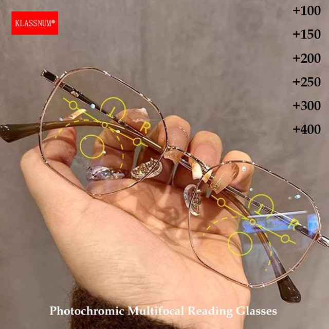 KLASSNUM Lesebrille Damen, Vollrand, Metall, gold - Bild 1