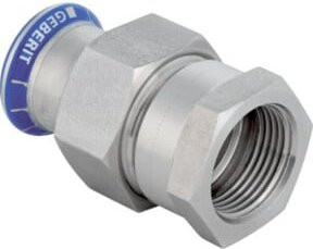 Geberit Mapress Übergangsverschraubung Edelstahl Silber d 15 x Rp 1/2 Zoll mit Außengewinde - Bild 1