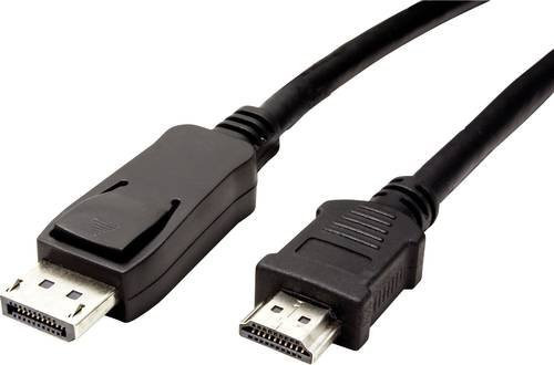 Value DisplayPort auf HDMI Adapterkabel, Schwarz, Länge: 1,50 m - Bild 1