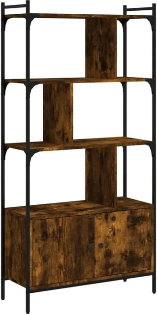 vidaXL Bücherregal mit Tür in Räuchereiche, Industrial Design, B/T/H: 76,5 x 15,0 x 154,5 cm - Bild 1