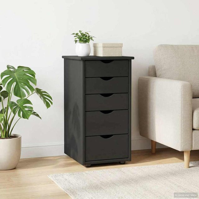 Grauer Schrank aus massivem Kiefernholz von VD Home Furnishing, B/T/H: 34 x 39 x 61,5 cm - Bild 1