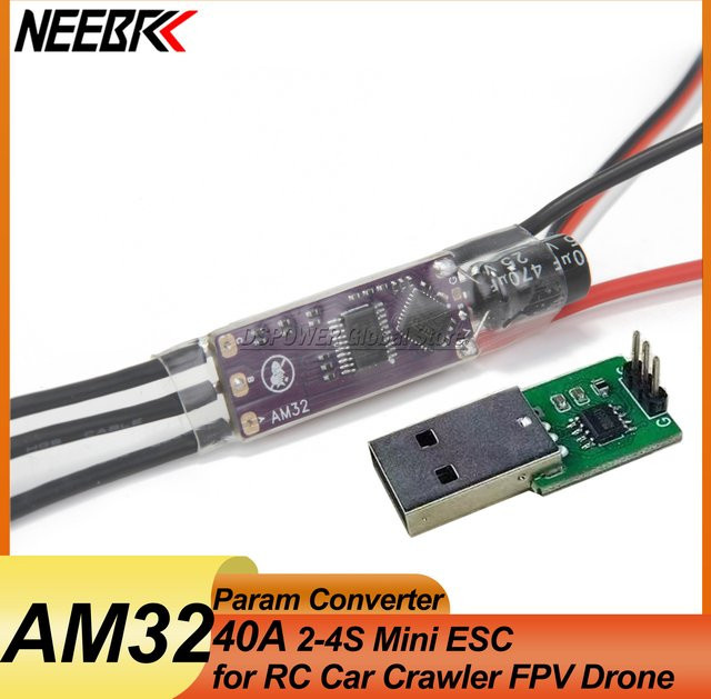 DSPOWER AM32 2-4S 40A ESC, Elektronischer Geschwindigkeit Controller, für RC Auto Crawler, Bürstenloser Motor - Bild 1