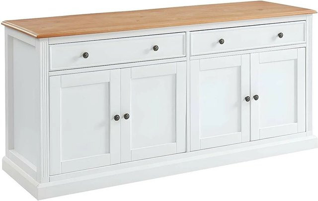 Vente-unique Sideboard Honfleur in Weiß im Seaside-Stil, Breite: 160 cm - Bild 1