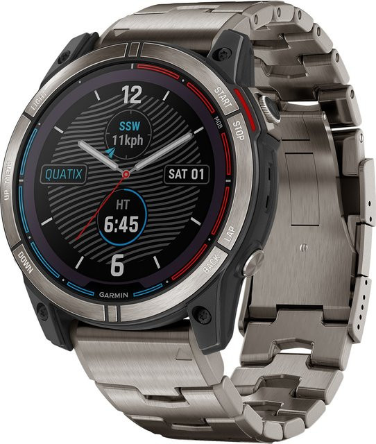 Garmin Smartwatch Quatix 7X Solar, Titanium, Schwarz, 51 mm, Herren - Bild 1
