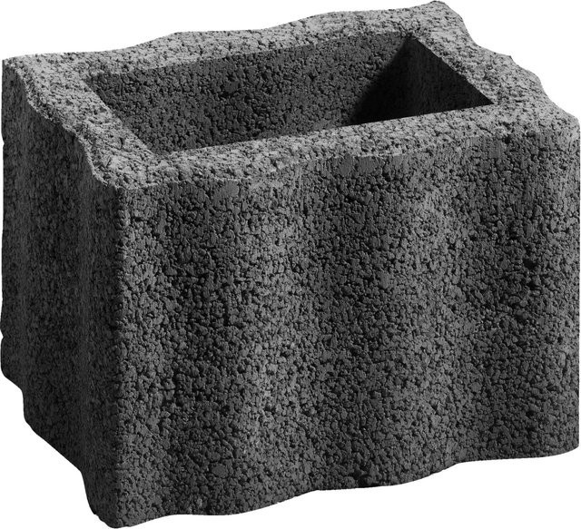 Pflanzstein Wellino Anthrazit als Randbegrenzung und Pflanzwand B/T/H: 30 x 20 x 20 cm - Bild 1