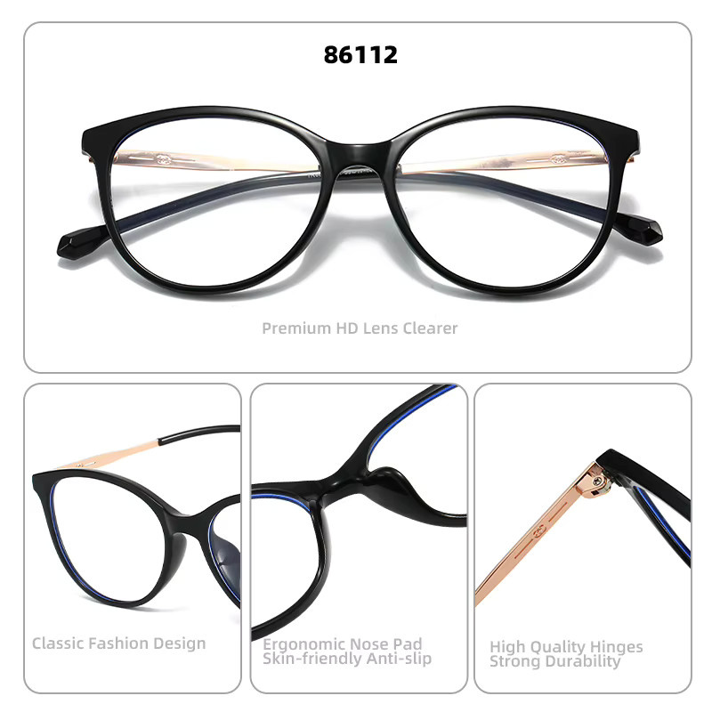 Rooftrellen Korrektionsbrille, Vollrand, rund, transparent, Damen, Blaulichtfilter - Bild 2