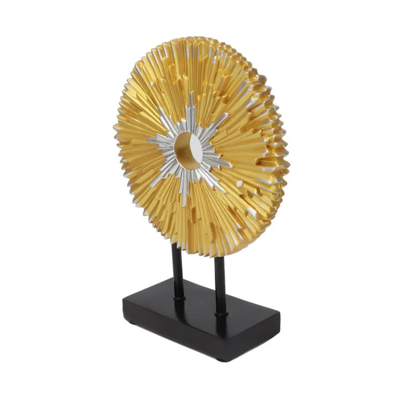 Abstrakte Statue von OutsideWorld in Gold, modernes Rundes Linien-Ornament aus Kunstharz als Schreibtischdekoration - Bild 2