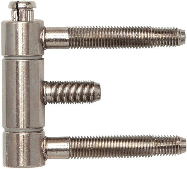 SFS Stahlzargenband 3-teiliges Einbohrband aus Stahl, vernickelt, Silber, Maße: 18 x 61 mm - Bild 1