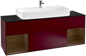 V&B Waschtischunterschrank Finion mit Regal in Walnut Veneer, Peony Matt, Breite: 160 cm - Bild 1