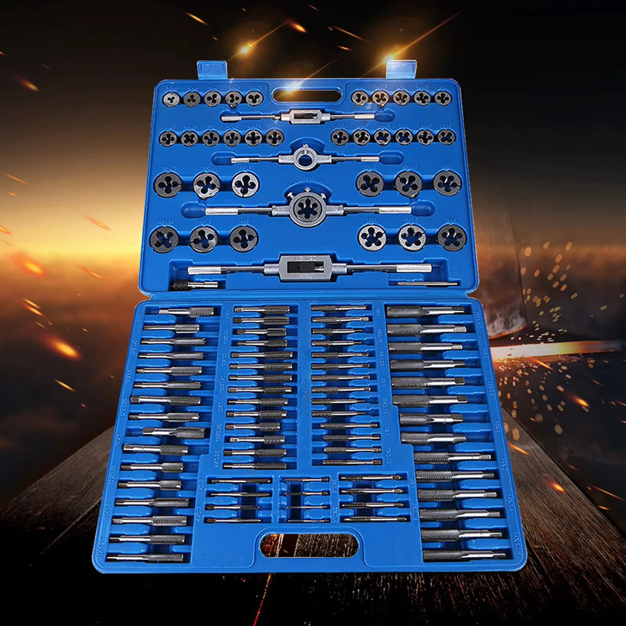 KKMOON Gewindeschneidwerkzeug Set mit Gewindebohrer, Matrizen, M2-Schrauben, Muttern und Schraubenschlüssel-Griff für Heavy Duty Anwendungen - Bild 2