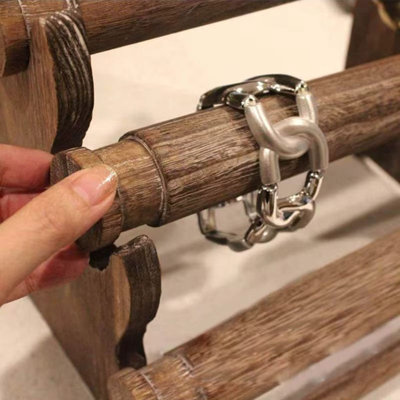 JAVRICK Schmuck Display Stand aus Holz mit 4 Ebenen für Armbänder und Uhren - Bild 4