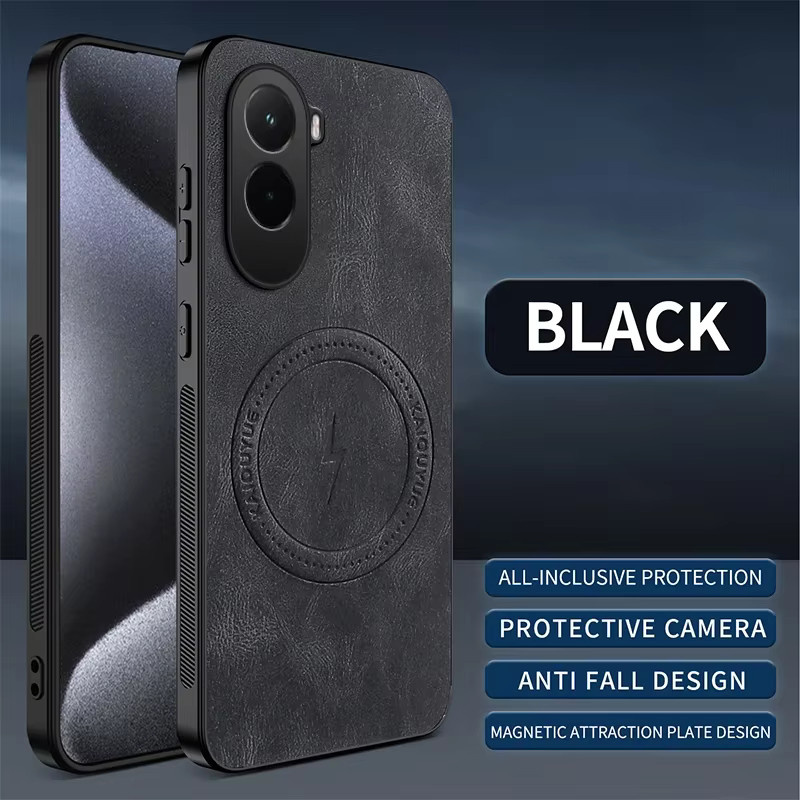 Business Retro Schafsleder-Hülle für Xiaomi Poco X8 Pro Max, X7, F8 Ultra, F7, M8 Pro in Grau mit Magnetischem Stoßfestem Schutz - Bild 1