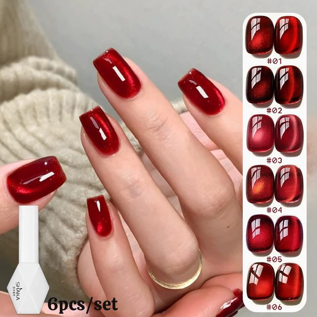MISS SHAKA Magnetischer Gel Nagellack, Rot, Glänzend, 10 ml - Bild 1