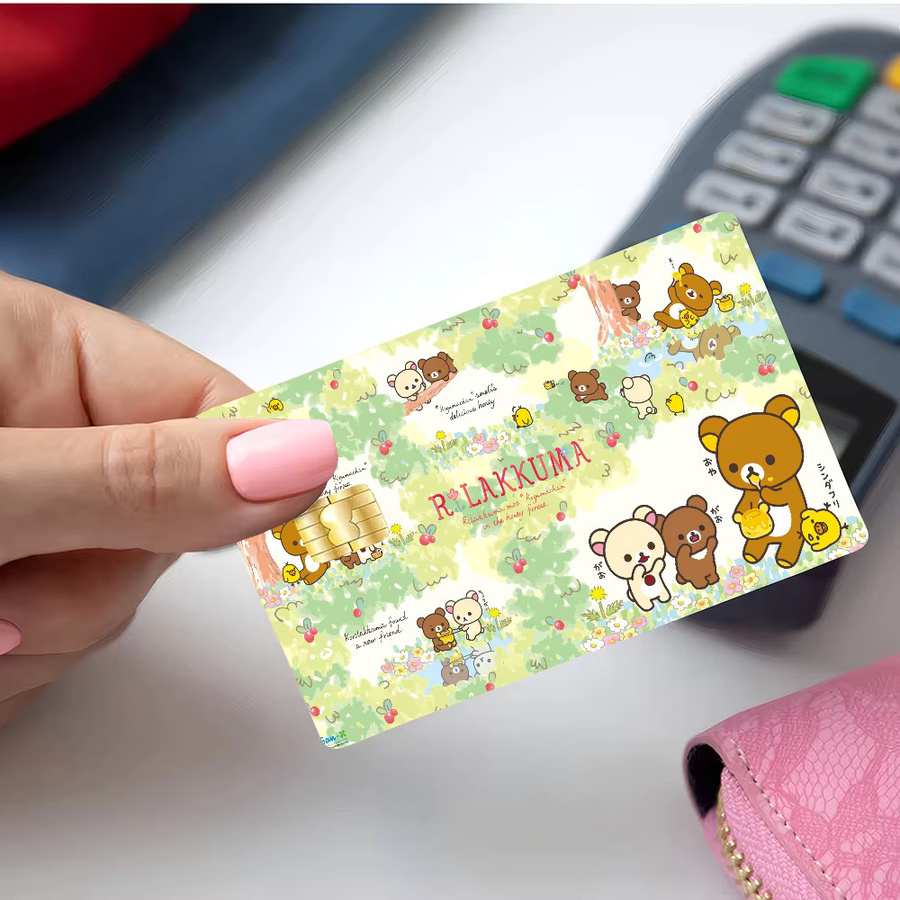 Wasserfester Rilakkuma Bär Kreditkarten Aufkleber in Multicolour für VISA und U-Bahn-Karten - Bild 3