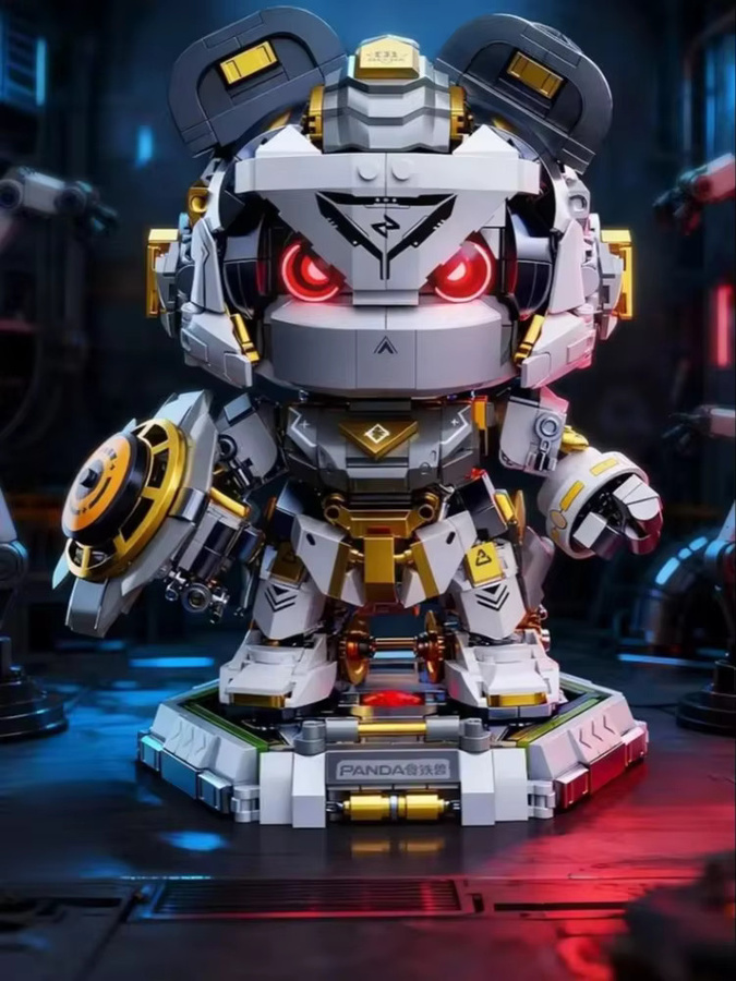 KAVOWORLD Panda-Mecha-Modellbausatz, 1623 Teile, mit LED-Beleuchtung - Bild 6