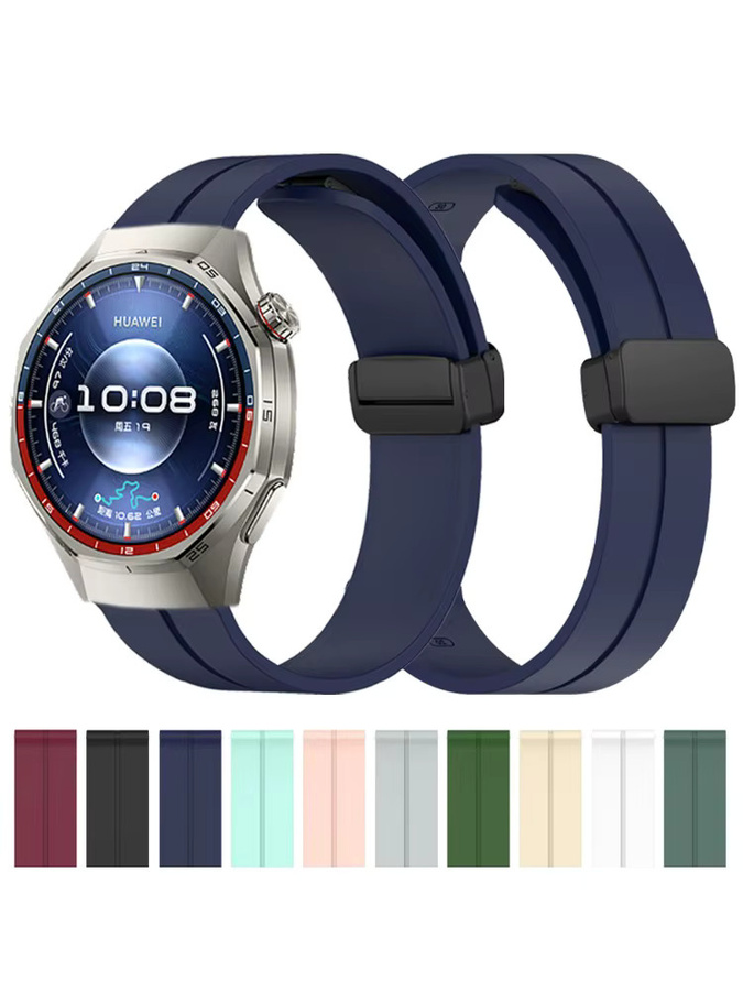 Huawei Uhrenarmband Silikon, Schwarz, Magnetische Schnalle, Unisex - Bild 5