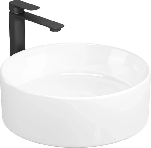 Emke Aufsatzwaschbecken rund aus Keramik in Weiß, B: 35,2 cm, T: 35,2 cm, H: 11,2 cm - Bild 1