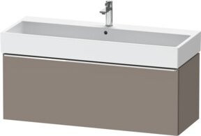 Duravit Waschtischunterschrank D-Neo wandhängend in Grau matt mit einer Auszugstür, Breite: 118,4 cm, Tiefe: 44,2 cm - Bild 1