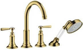 Hansgrohe Axor Montreux Fertigmontageset mit Handbrause und Unterputzarmatur in Goldoptik - Bild 1