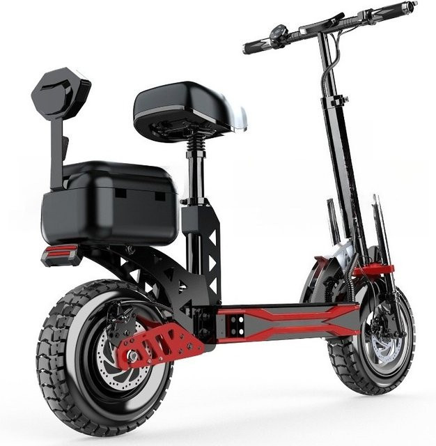 Elektroroller, Roller, faltbar, stoßdämpfend, kleines Batterieauto, Schwarz - Bild 1
