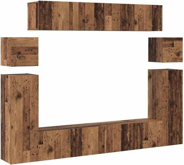 vidaXL TV-Schrankset 8-teilig modern Altholz Braun B/T/H: 30,5 x 30 x 90 cm - Bild 1