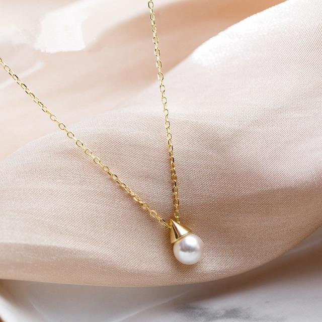 Allbestart Halskette, 925 Silber, Gold, Perle, Damen - Bild 1