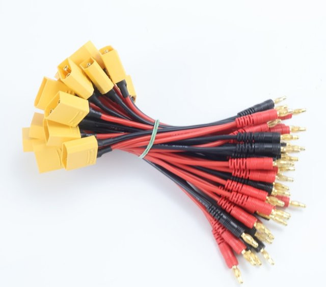 XT90 Ladekabel mit 4,0mm Bananensteckern aus Silikondraht 14AWG für Lipo-Batterien, Rot, 3/6er Set, Länge: 15 cm - Bild 1