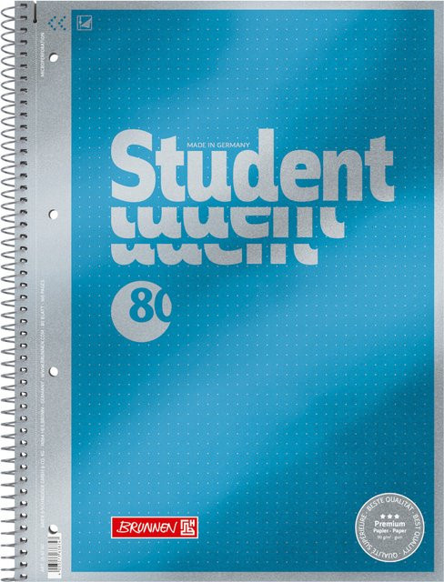 Brunnen Collegeblock Premium Student A4, 80 Blatt, punktiert, weiß - Bild 1