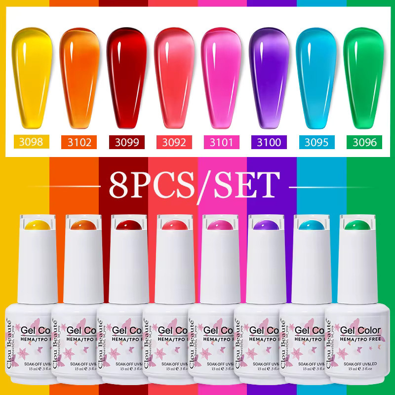 Clou Beaute Nagel-Gel-Nagellack-Set, Glitzer, 15 ml, Glänzend - Bild 2