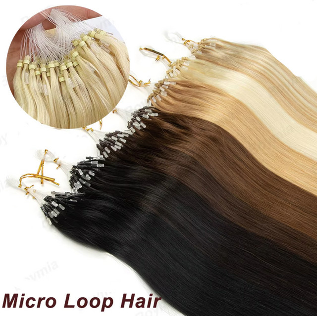 Boymia Echthaar Micro Link Extensions, 16 Zoll, 30g, 50 Strähnen - Bild 1