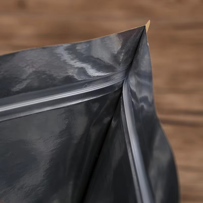 Braune Kraftpapier-Lebensmittelbeutel mit Aluminiumbeschichtung und flachem Boden, Reißverschluss und Heißsiegel-Funktion für Kaffee, Snacks und Geschenke, 20,0 g - Bild 2