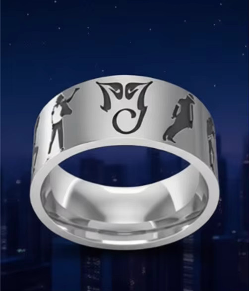 Ring Michael Jackson MJ Dancer, Edelstahl, Silber, Unisex - Bild 3