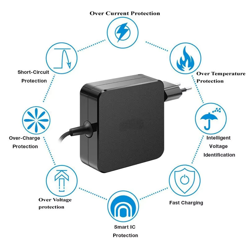 PHONEPACE USB-C Netzteil Ladegerät 65W 20V 3,25A PD für Laptop und Smartphone in Schwarz - Bild 3