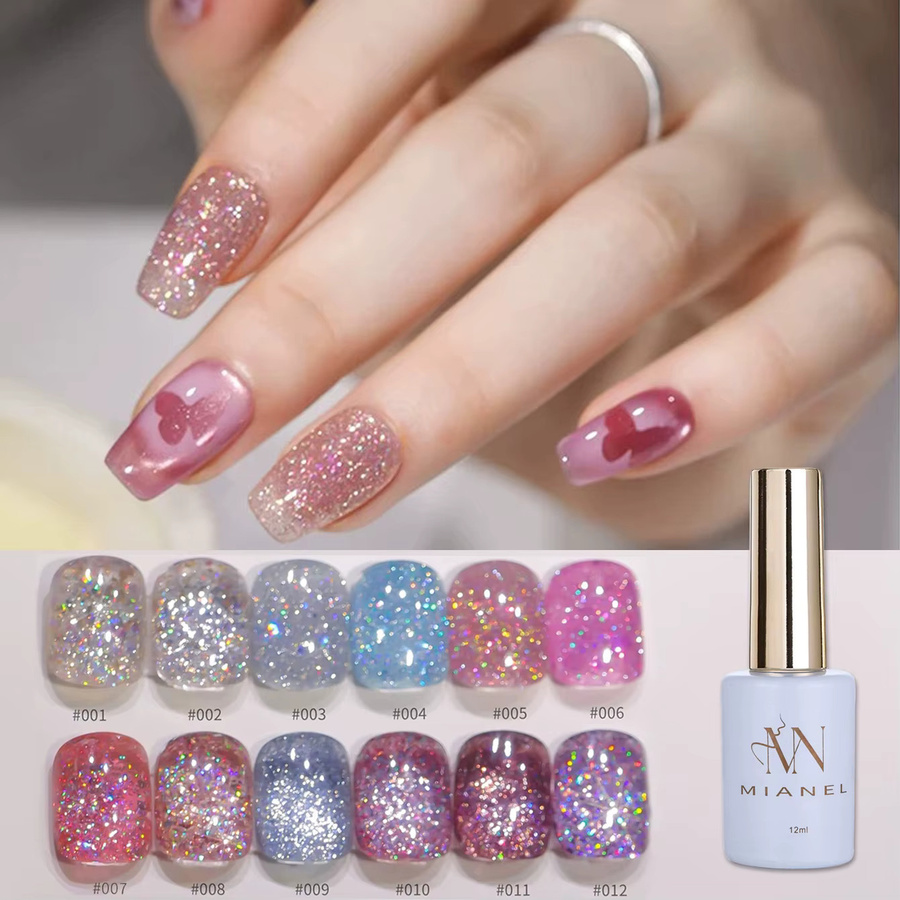 MIANEL Wishing Star Burst Glitzer-Gel-Nagellack, 12 ml, Eisklar - Bild 2