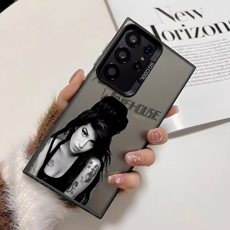 Silberne Amy Winehouse Handyhülle aus Silikon für Samsung Galaxy S25 Edge S24 S23 S22 S21 S20 Ultra - Bild 2