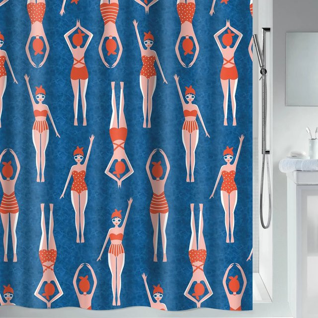 Spirella Duschvorhang Baigneuses aus Polyester in Blau, B/H: 180 x 200 cm - Bild 1