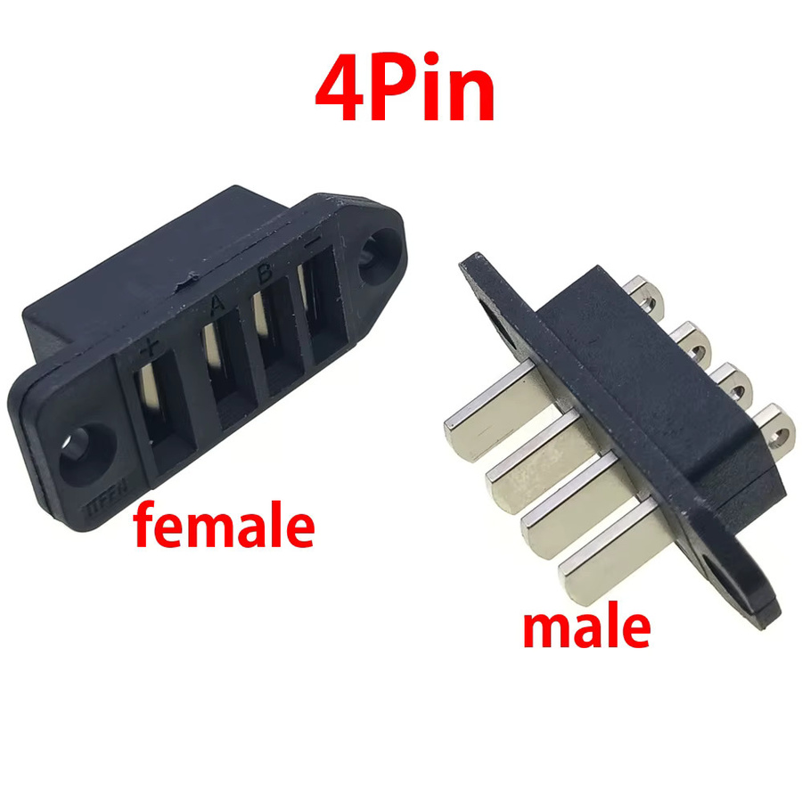 HBXINTAO Hochstrom Stromadapter Stecker-Buchse mit Öse und Loch für E-Bike Lithium-Batterie, Schwarz - Bild 2