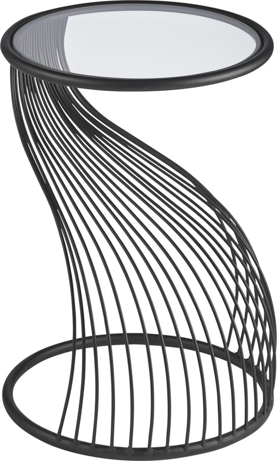 Beistelltisch Heine Home in Schwarz mit runder Glasplatte und lackiertem Metallgestell, B/T/H: 38,5 x 53,5 x 53,5 cm - Bild 2