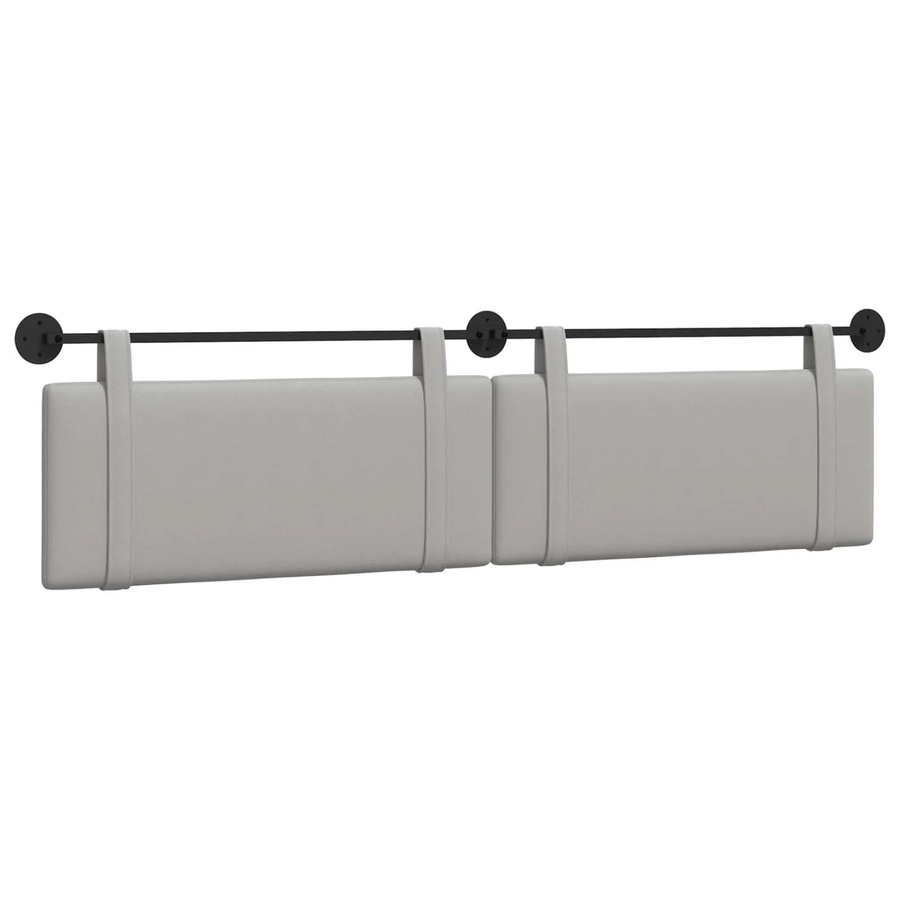 vidaXL Wandmontiertes Polsterpaneel in Wolkengrau, Breite: 210 cm, Tiefe: 55 cm, Höhe: 5 cm - Bild 2
