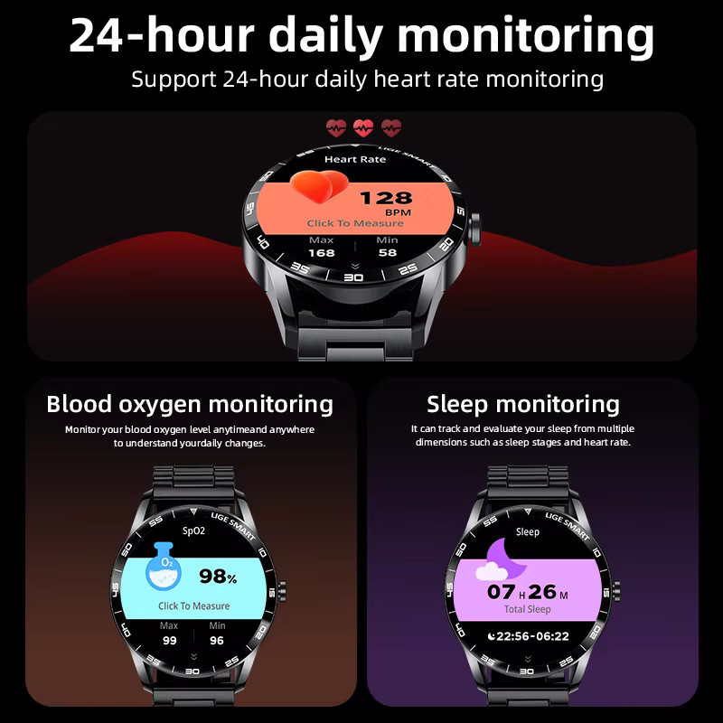 LIGE Smartwatch, Edelstahl, Blau, Unisex - Bild 3