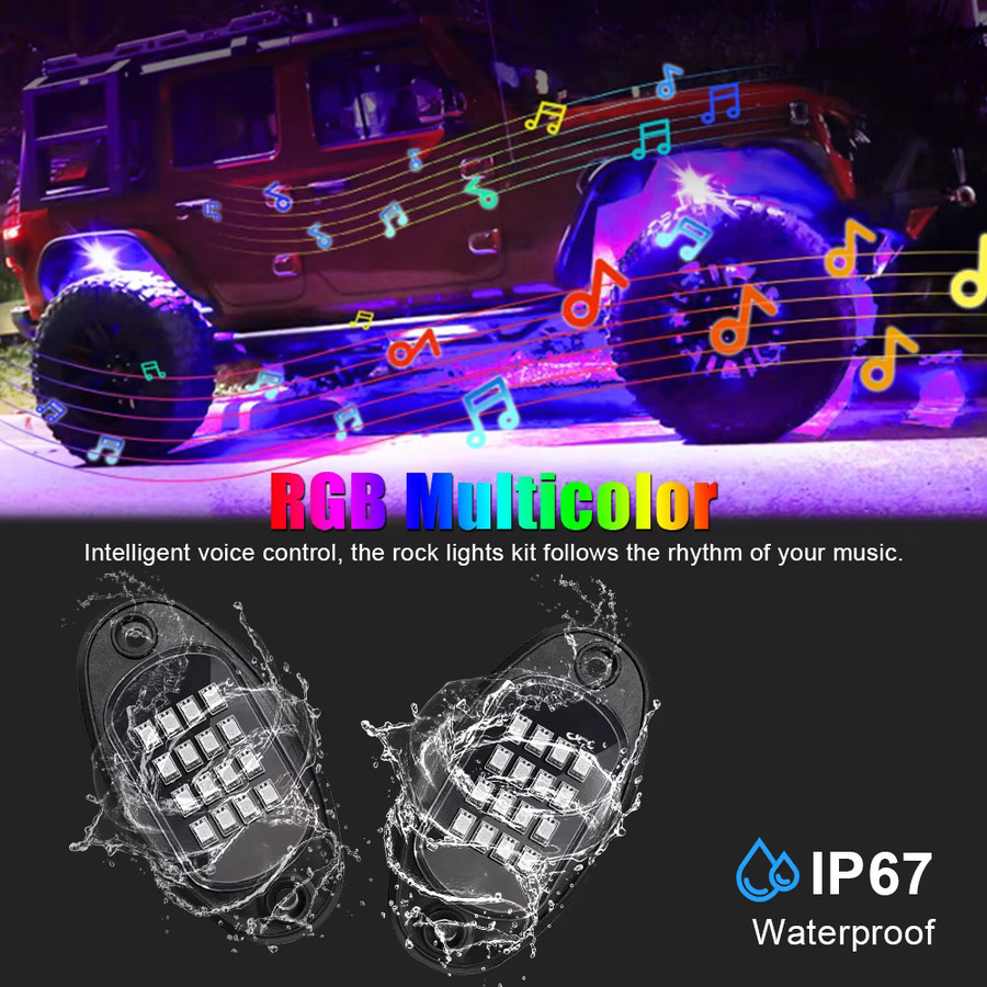 AINYSZIN RGB LED Auto Chassis Licht mit Bluetooth App-Steuerung und Musik-Sync für Jeep, Offroad-Fahrzeuge und Lkw, Multicolour - Bild 2