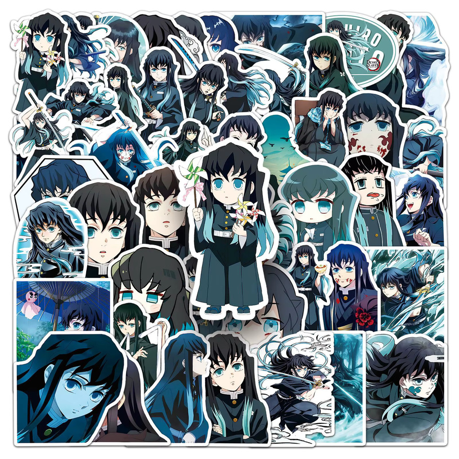 Bandai Demon Slayer Anime Graffiti-Aufkleber, 50 Stück, Tokitou Muichirou Cartoon-Sticker - Bild 2