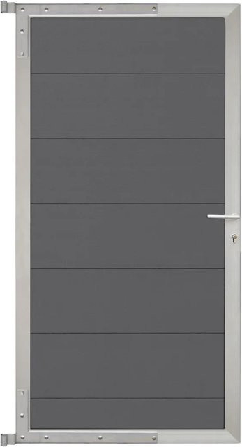 GartenLand Steckzauntor Ameland aus WPC und Aluminium in Schiefergrau und Silber, Breite: 90 cm, Höhe: 175 cm - Bild 1