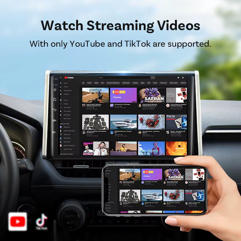 OTTOCAST Mini Air 3-in-1 Kabelloser CarPlay Android Auto Adapter mit AirPlay Bildschirmspiegelung in Schwarz und Orange für Audi VW Kia - Bild 4